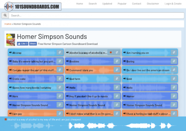 „101 Soundboards“ turi keletą paruoštų garso plokščių