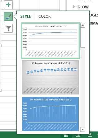 „Excel“ iš anksto nustatyti stiliai