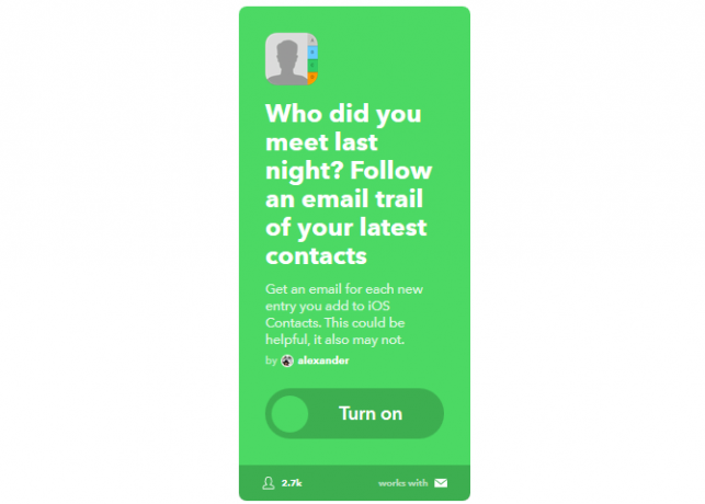 Svarbiausias IFTTT vadovas: naudokite galingiausią žiniatinklio įrankį, kaip „Pro 20IFTTT“ „NewContactEmailTracker“.