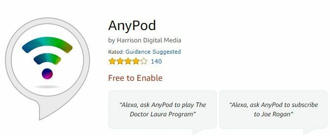 „AnyPod“, skirtas „amazon“ echo transliacijoms