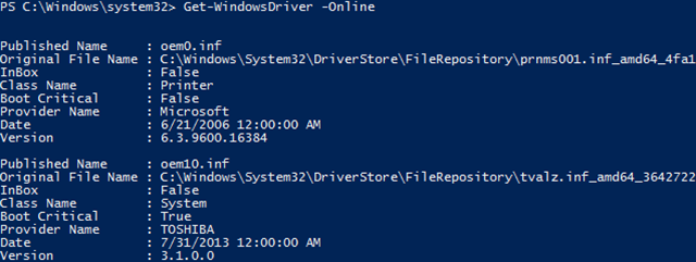 „Windows-10-powershell-get-windowsdriver“