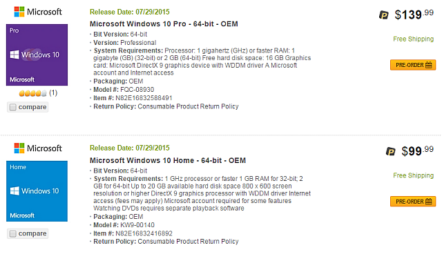 „Newegg Windows 10 Leak 1“