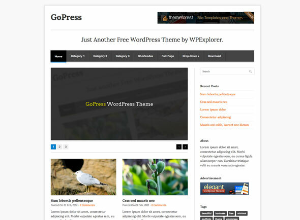 žurnalo tema „WordPress“