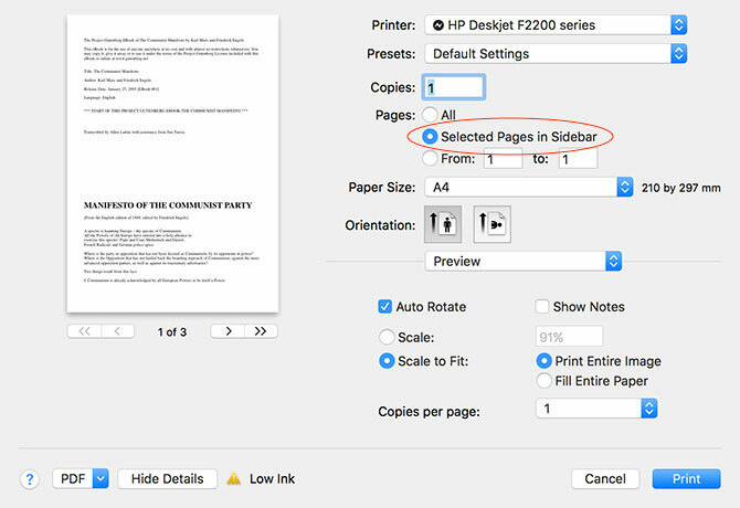 Kaip sukurti, sulieti, padalinti ir žymėti PDF dokumentus „Mac“ sistemoje, spausdinti pasirinktus puslapius