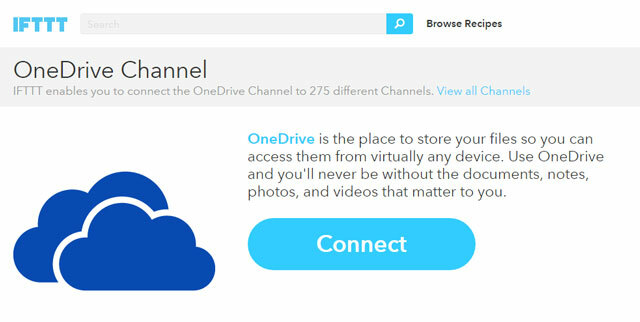 „OneDrive“ IFTTT kanalas