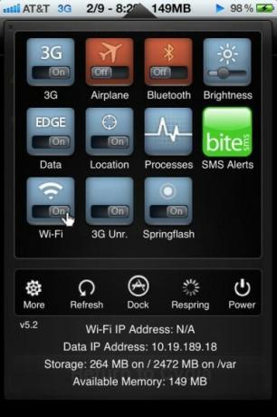 „sbsettings“ perjungia „iPhone“