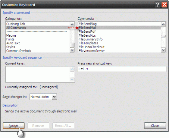 Nustatykite pasirinktinius sparčiuosius klavišus „MS Word“ programoje ir sukurkite kodų lapą. Tinkinkite „Keyboard3“