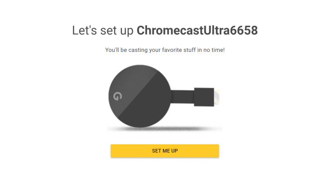 nustatant chromecast ultra