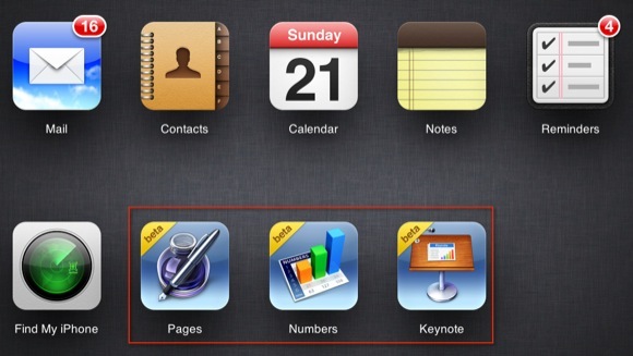 „IWork“, skirta „iCloud“