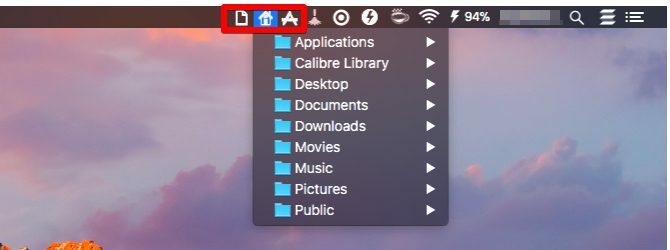 „xmenu-Mac“ meniu juostos programos