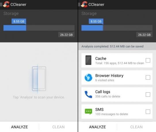 „CCleaner“, skirta „Android“, analizuokite ir valykite