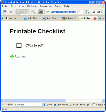 internetinis kontrolinio sąrašo įrankis