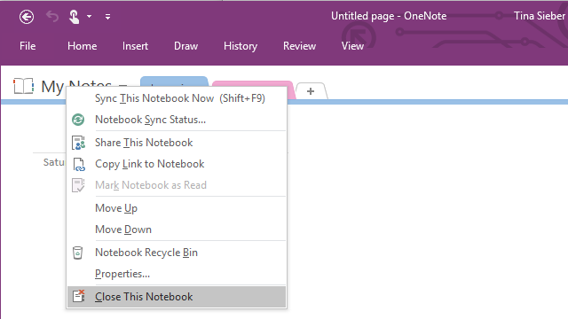 „OneNote“ uždarymas