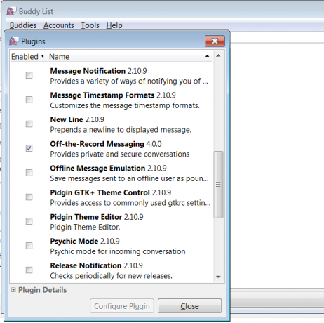 „pidgin-off-the-record-plugin“