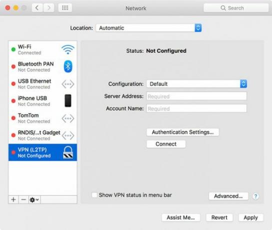 „macOS“ VPN sąranka