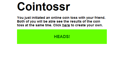 „Cointossr: Toss A Coin Online cointossr2“