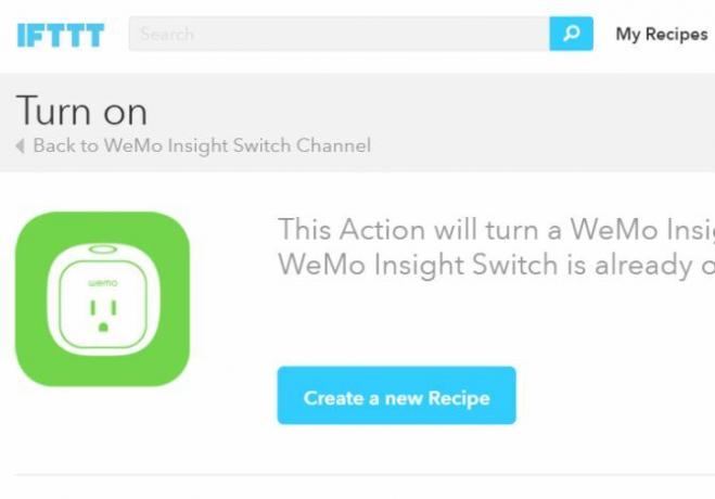 „WeMo Maker“ IFTTT recepto įgalinimo jungiklis