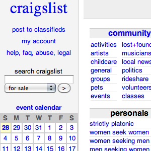 ieškoti visame Craigslist'e