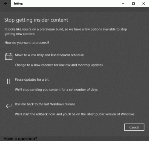 Kaip gauti „Windows 10“ kūrėjų naujinimą dabar „Windows 10 Stop Insider Preview Build 531x500“