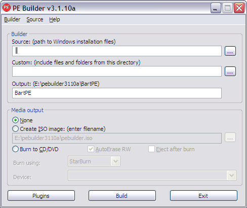 pe builder - sukurkite „Windows Live CD“
