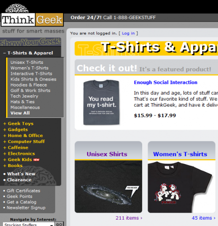 thinkgeek - geki marškinėliai