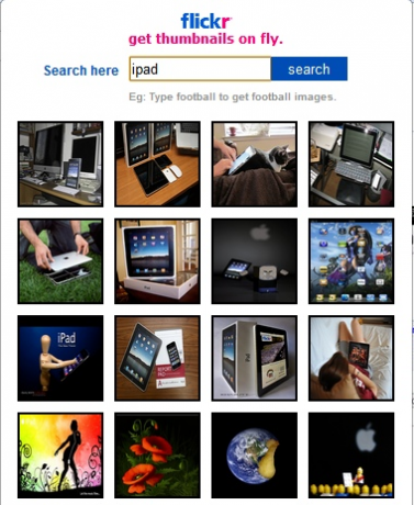 „flickr“ miniatiūrų paieška:
