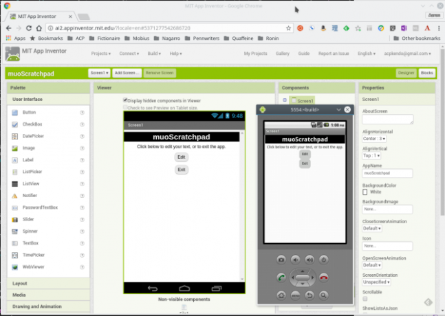 Android sukurti app appinventor programos emuliatorius