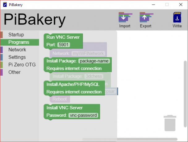 „MakeUseOf Linux PiBakery“ programos