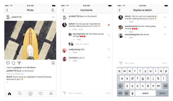 „Instagram“ pagaliau prideda srieginius komentarus, „Instagram“ srieginius komentarus