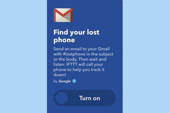 ifttt gmail rasti pamestą telefoną