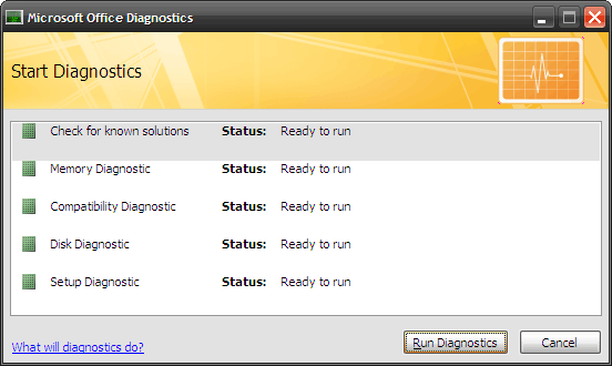 Kaip išspręsti „Microsoft Office“ problemas, susijusias su „MS Office Diagnostics 3“, paleiskite diagnostiką