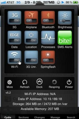 „sbsettings“ perjungia „iPhone“