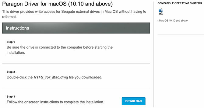 „Paragon NTFS“ tvarkyklė „MacOS“ iš „Seagate“