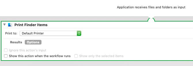 „Automator“ programa spausdinti dokumentus „Mac“