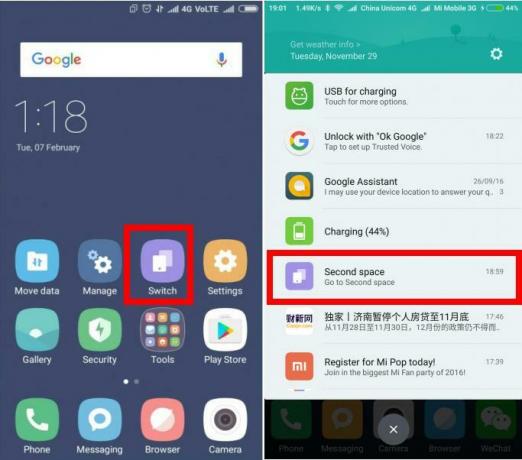 android versijos xiaomi antrasis kosminis jungiklis