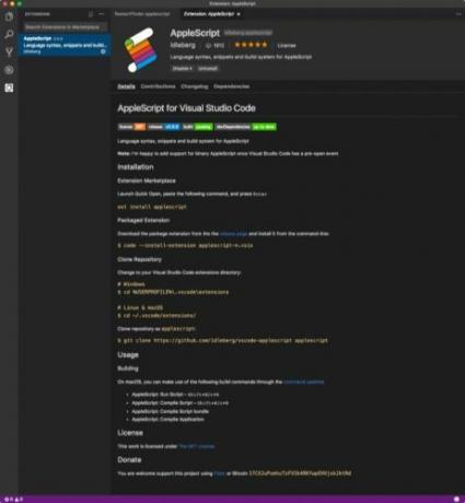 programėlės įskiepio vizualinės studijos kodas