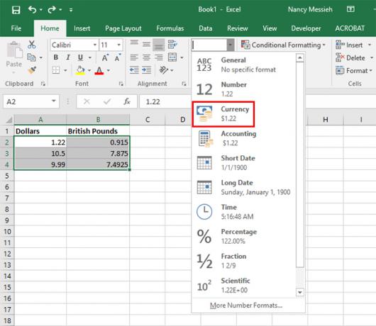 Kaip naudoti skirtingus valiutos simbolius konkrečiose „Excel Excel“ valiutos ląstelėse 1