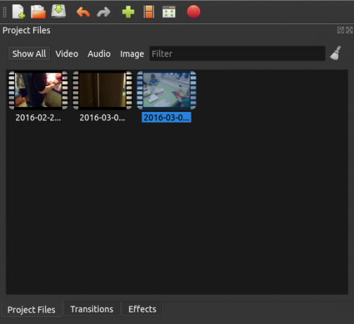 „Linux OpenShot 2.0“ failai
