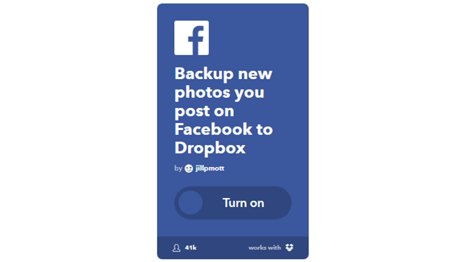 Svarbiausias IFTTT vadovas: naudokite galingiausią žiniatinklio įrankį kaip „Pro 28IFTTT FBPhotosToDropbox“
