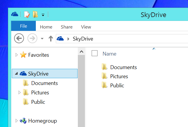 „Windows 8“ darbalaukio „skydrive“ integracija