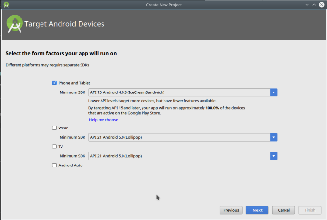 Android sukurti programą androidstudio newproject2