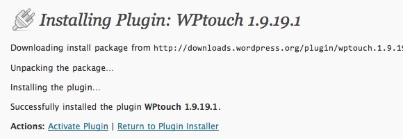 „wptouch“ papildinys