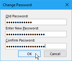 Keisti dialogo langą „Password“ programoje „OneNote 2016“