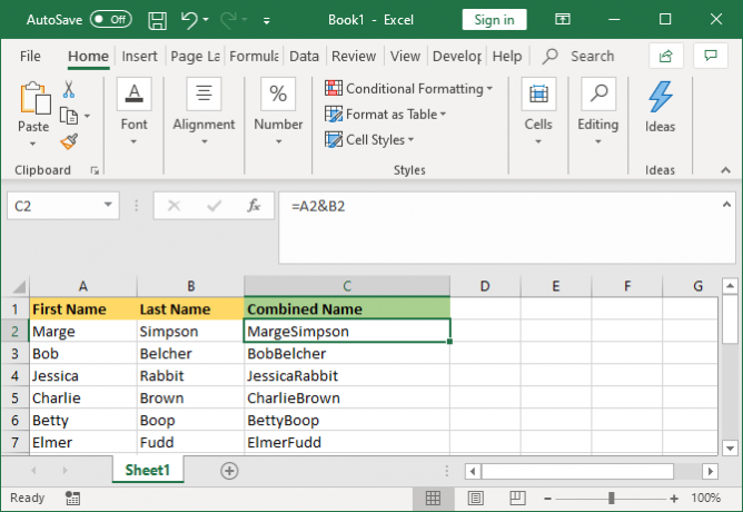 „Excel“ sujungtos ląstelės ir