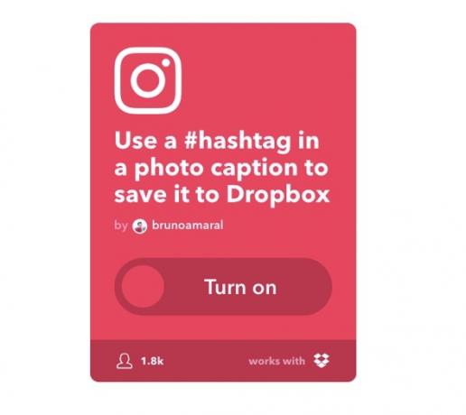 IFTTT programėlė - „Instagram“ į „Dropbox“