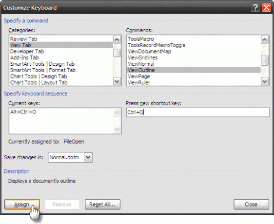 Nustatykite pasirinktinius sparčiuosius klavišus „MS Word“ programoje ir sudarykite kodų rinkinį Tinkinkite „Keyboard2“