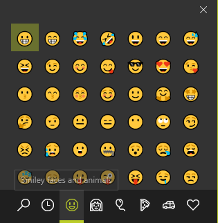 Įveskite „Emojis“ lengvuoju būdu „Windows 10“ naudodamiesi jaustukų skydeliu „Windows“ jaustukų skydeliu