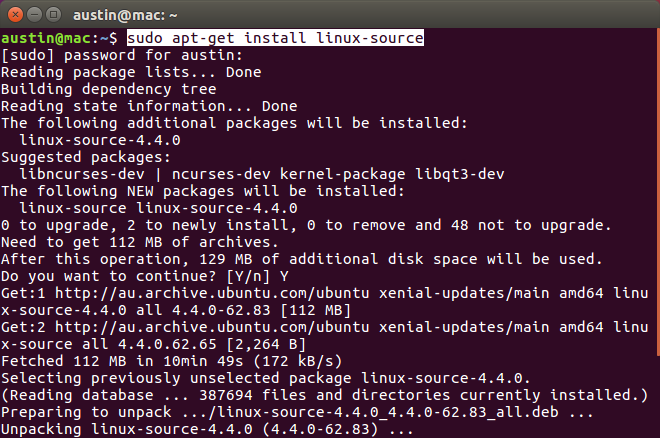 Kaip sudaryti savo Linux branduolio Debian Linux šaltinį