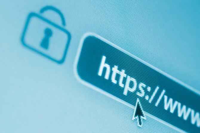 URL, apsaugotas HTTPS protokolu