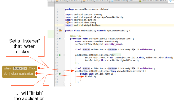 „Android“ sukurkite programą „Androidstudio screen1“ kodas